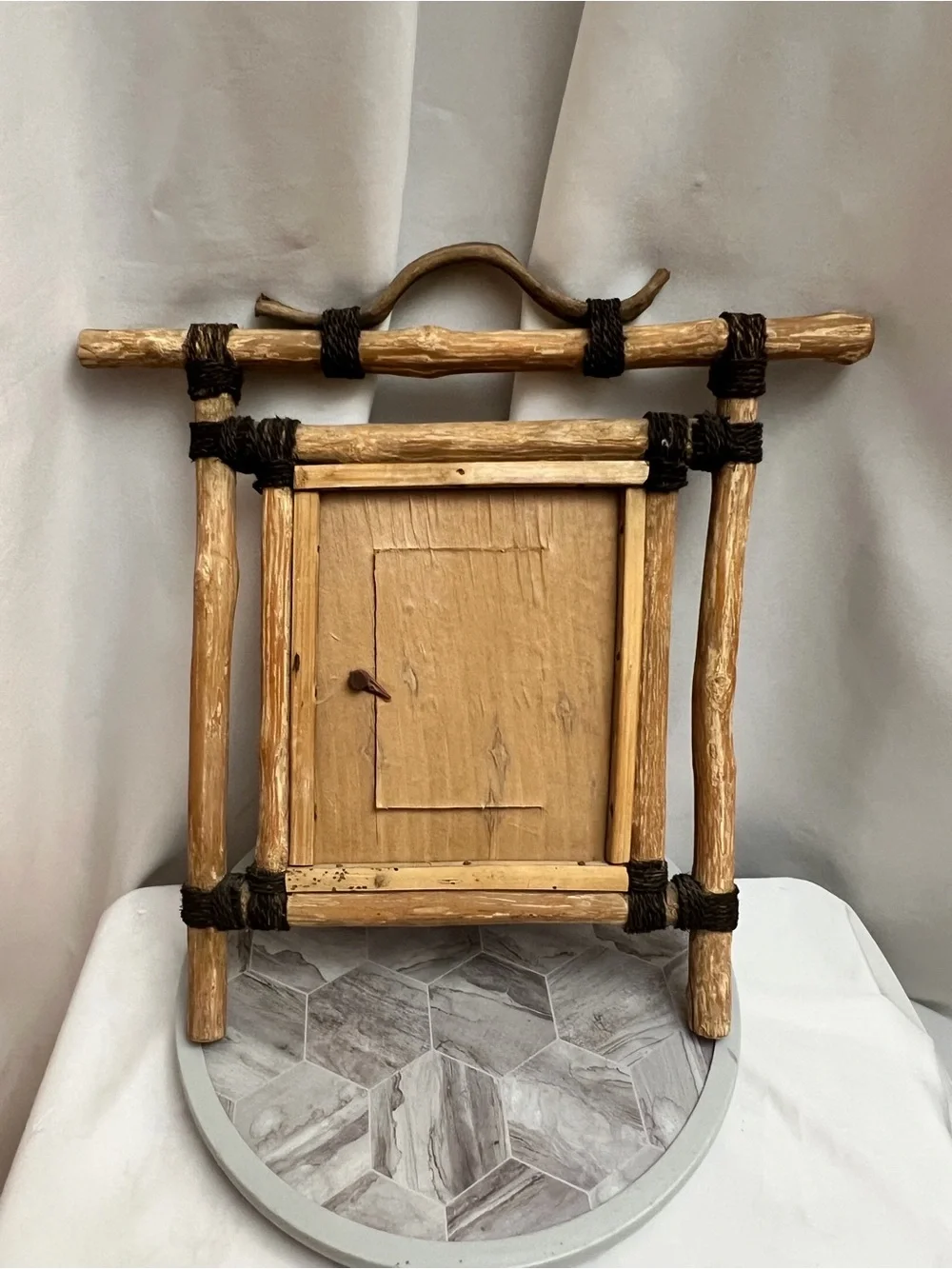 Rustic Bamboo Twig Photo Frame 3x4 Hindu Krishna Uluwatu Road Boho Wall Decor